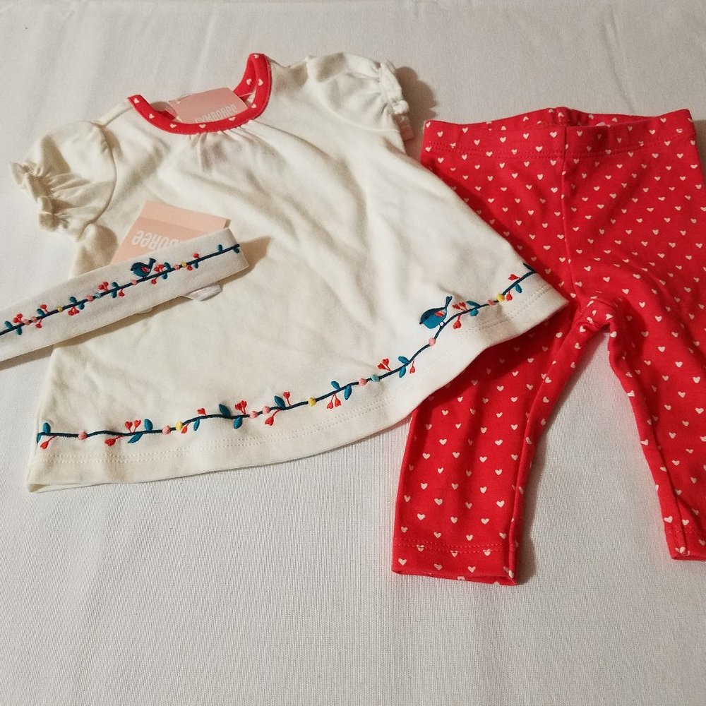 Gymboree Forest Friends 0-3 Month Shirt Pants Headband Outfit NWT